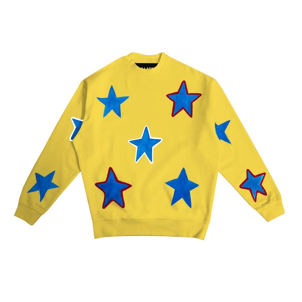 Men's Yellow / Orange Star Sweatshirt - Yellow & Orange Xxs Quillattire