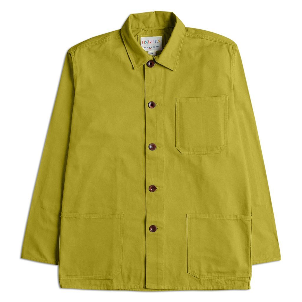 Men's Yellow / Orange The 3001 Buttoned Overshirt - Grapefruit Small Uskees