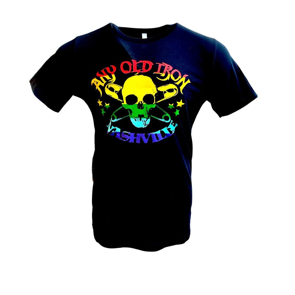 Mens Black Rainbow Logo T-Shirt Xs