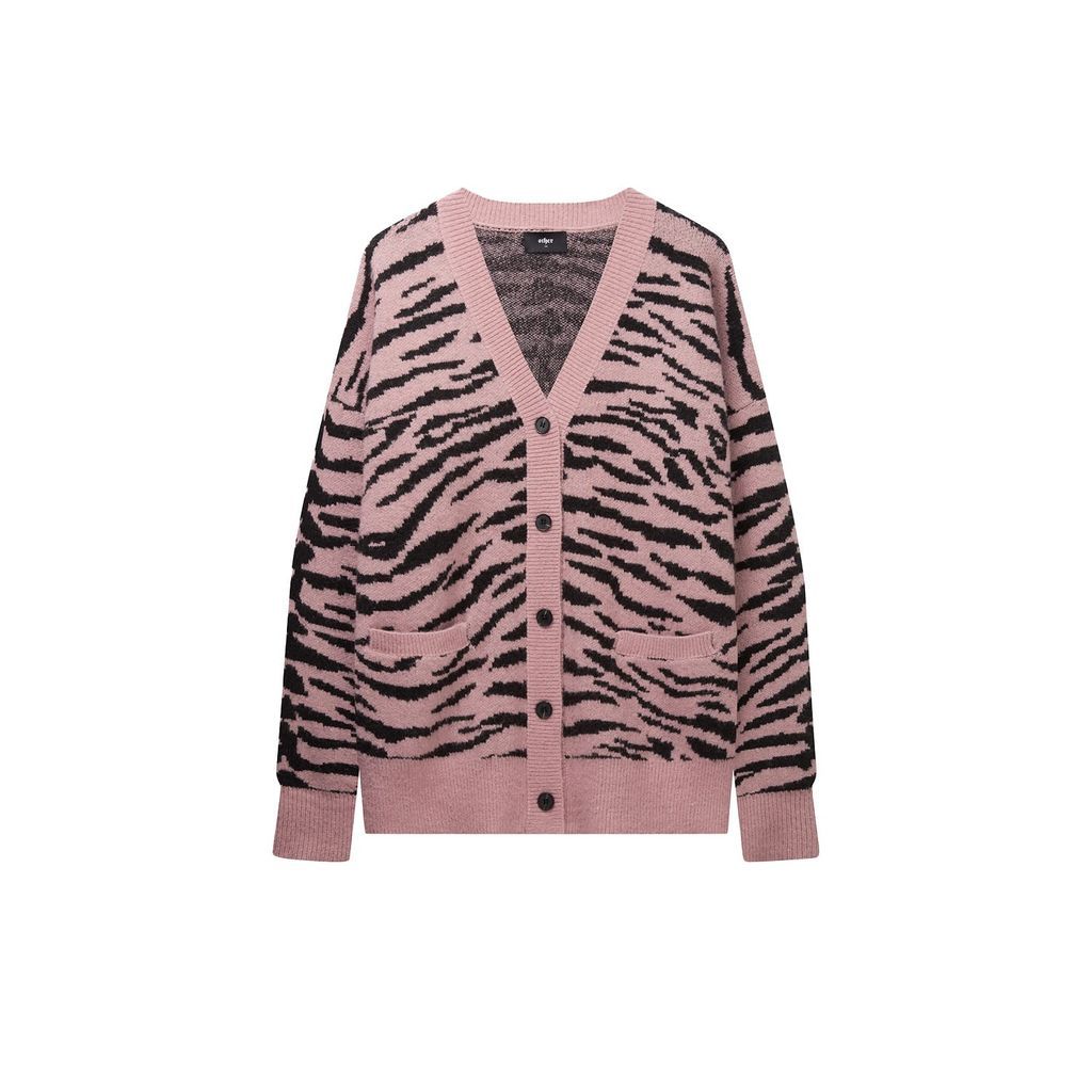 Mens Zebra Cardigan - Pink Extra Small Wolf & Badger