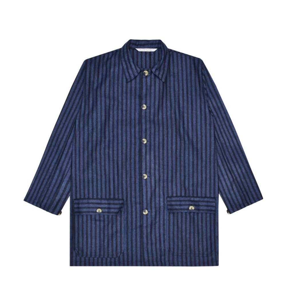 Oldhand Ii Men's Jacket - Blue-Grey Striped Tweed Medium LaneFortyfive