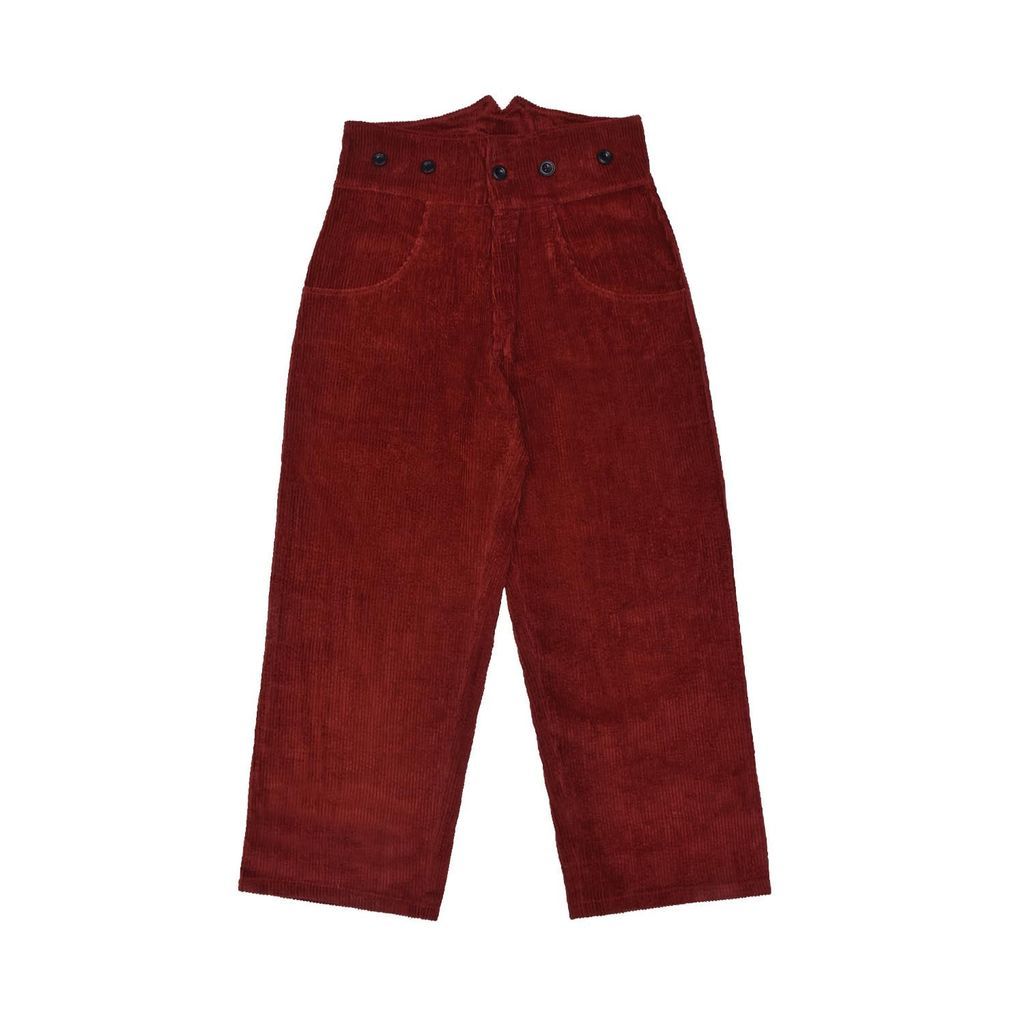 Pantaloni 4 Men's Trousers With Braces - Red 28