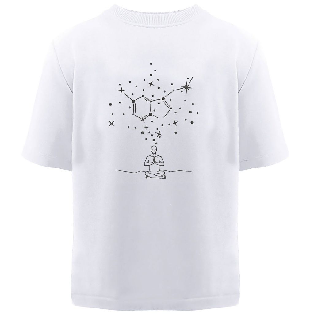 Serotonin White Embroidered Men's T-Shirt Small Hamza