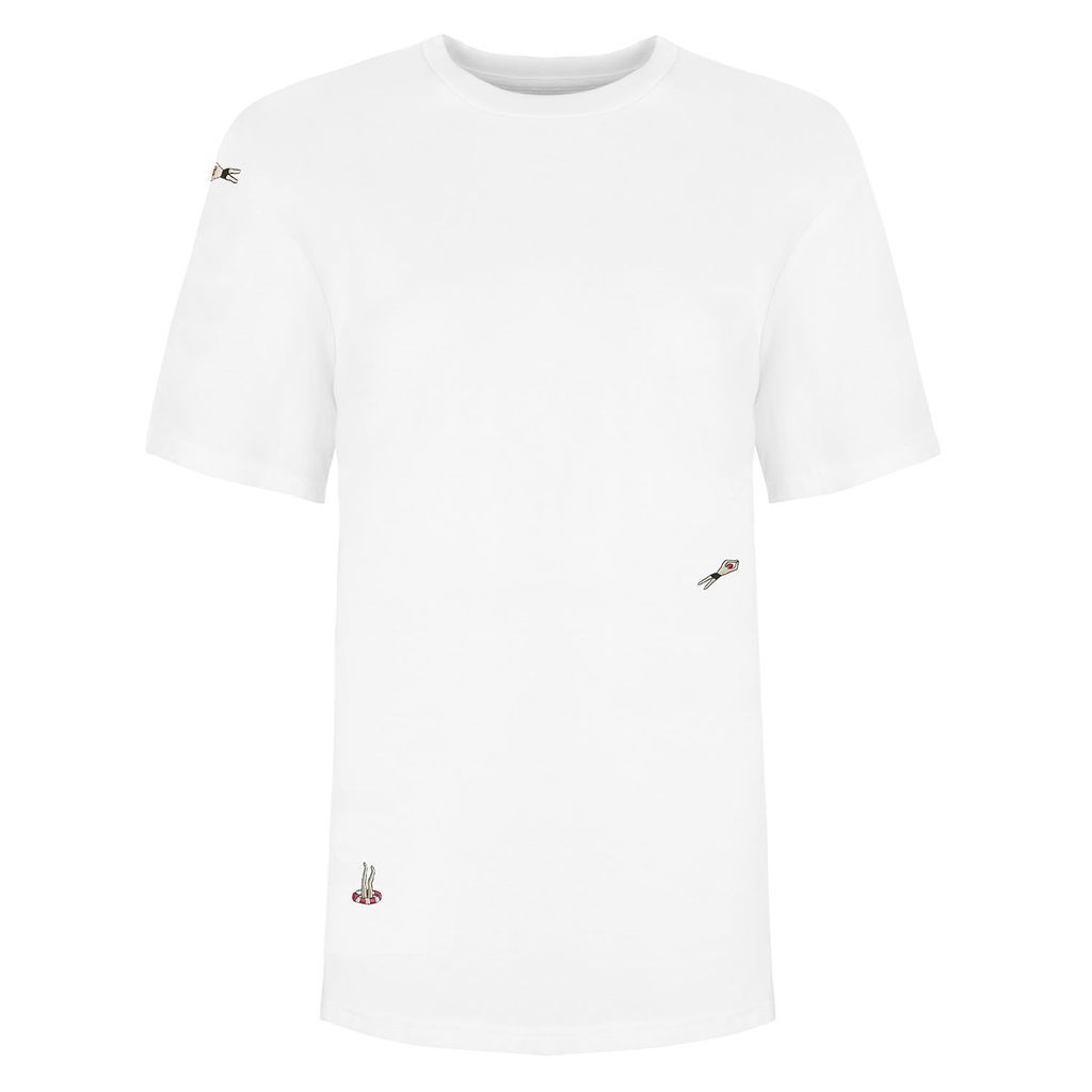 Swimmers Embroidered T-Shirt White Men Small INGMARSON