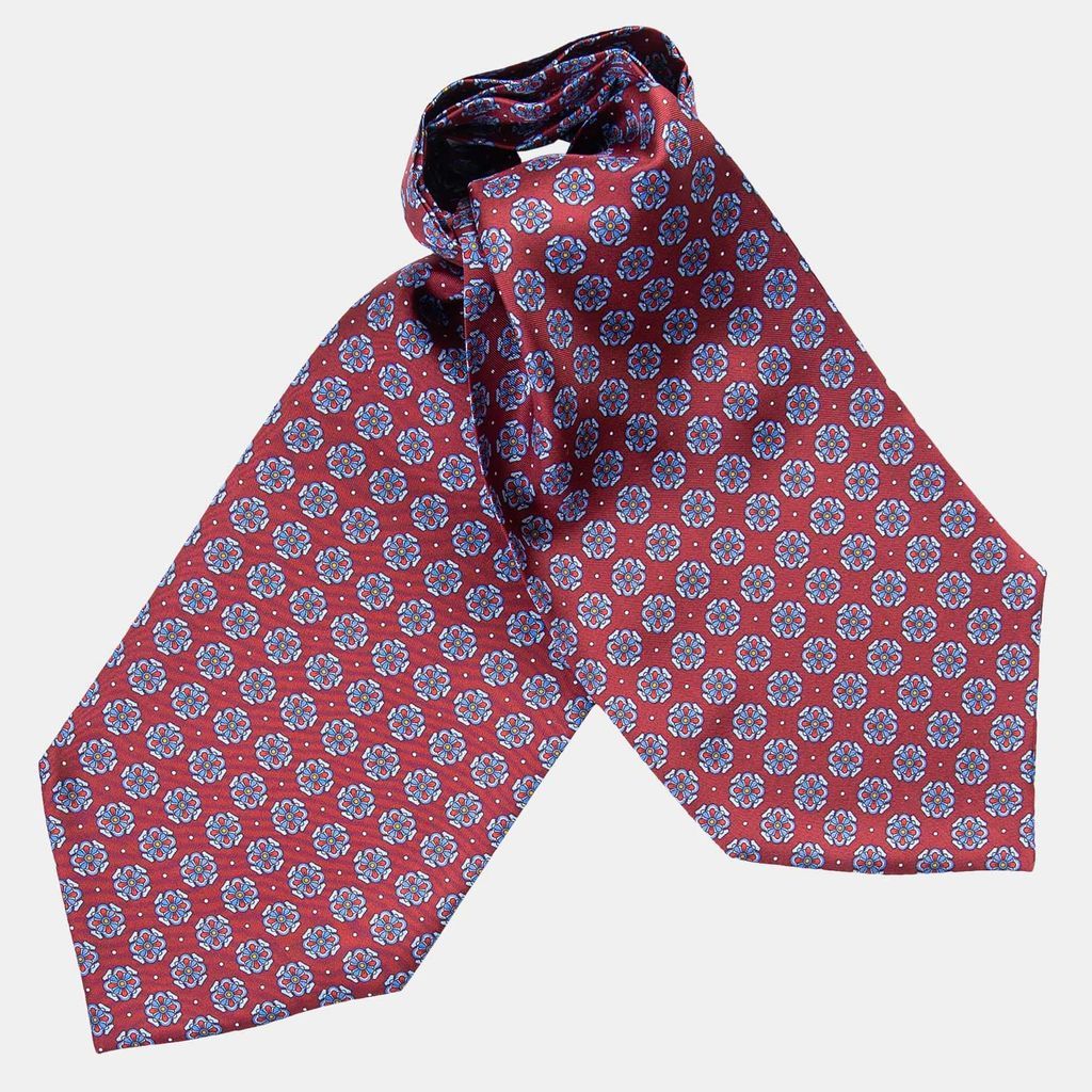 Men's Blue / Red Amadeo - Silk Ascot Cravat Tie - Burgundy One Size Elizabetta