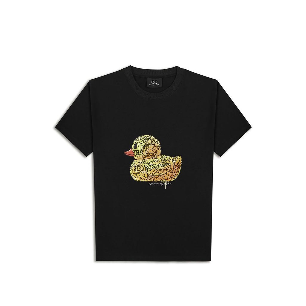 Men's Iconic Duck By Ettoja Black T-Shirt Small Coocoomos