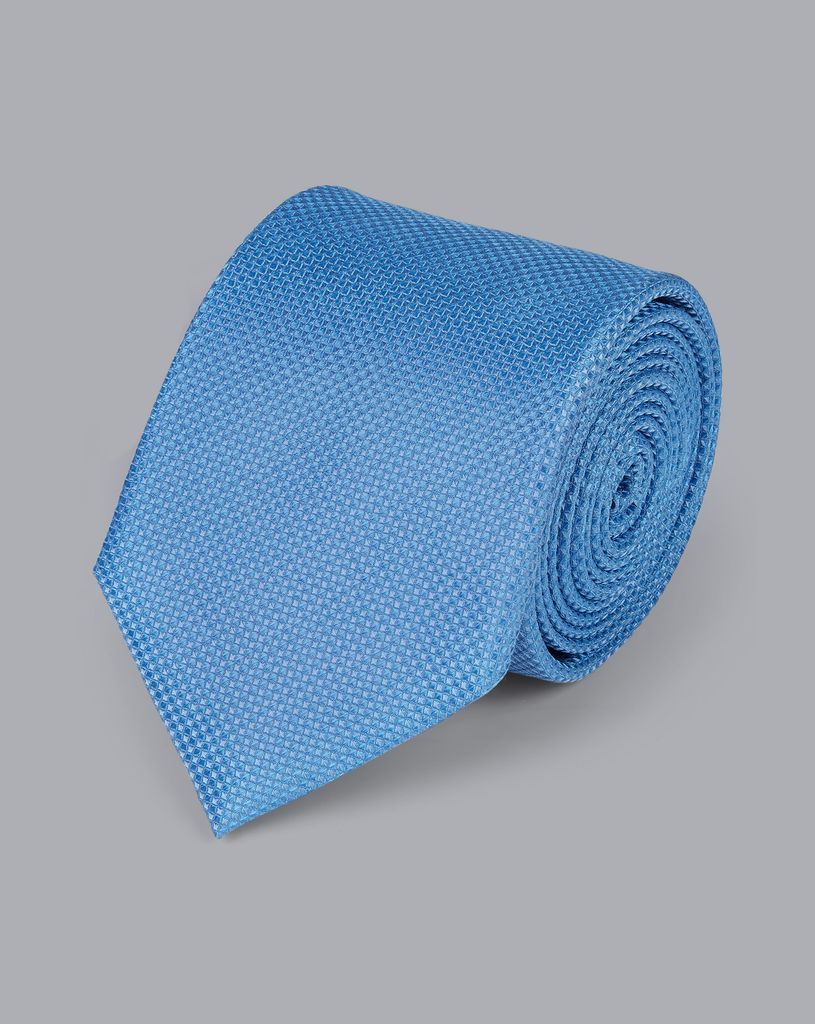 Stain Resistant Silk Textured Tie - Sky