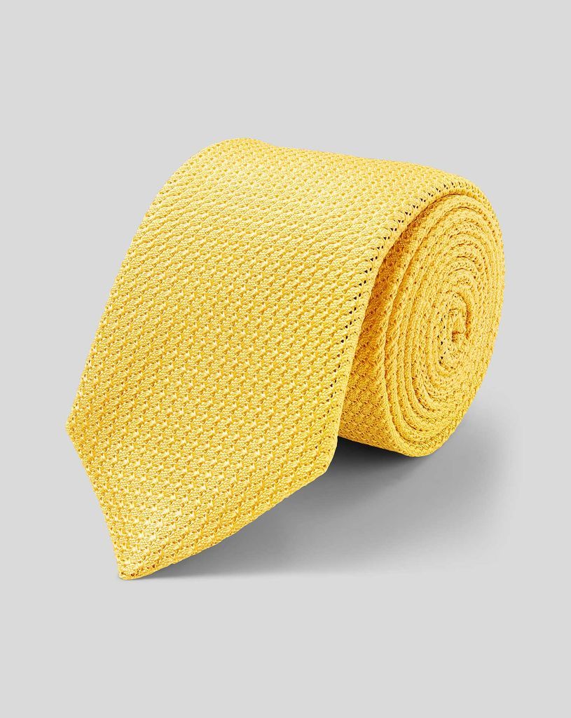 Silk Grenadine Italian Luxury Tie - Yellow