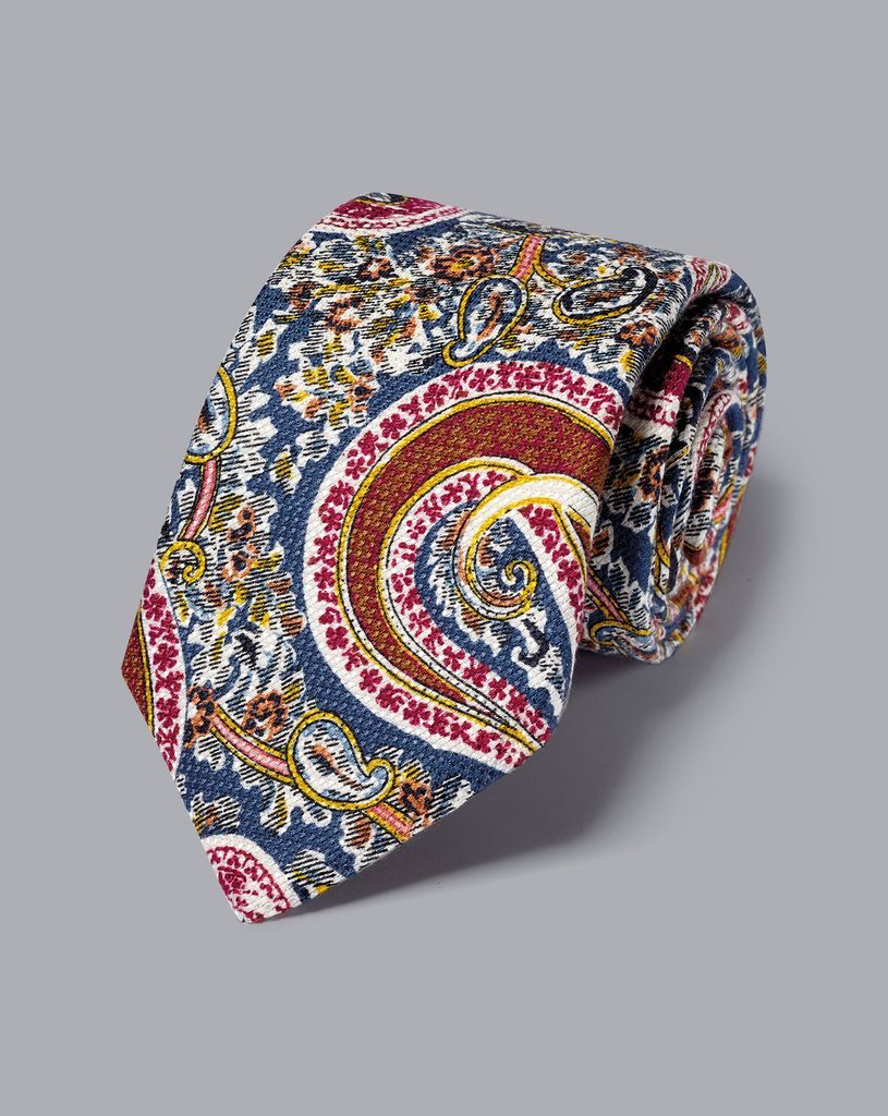 Cotton Silk Paisley Italian Luxury Tie - Multi