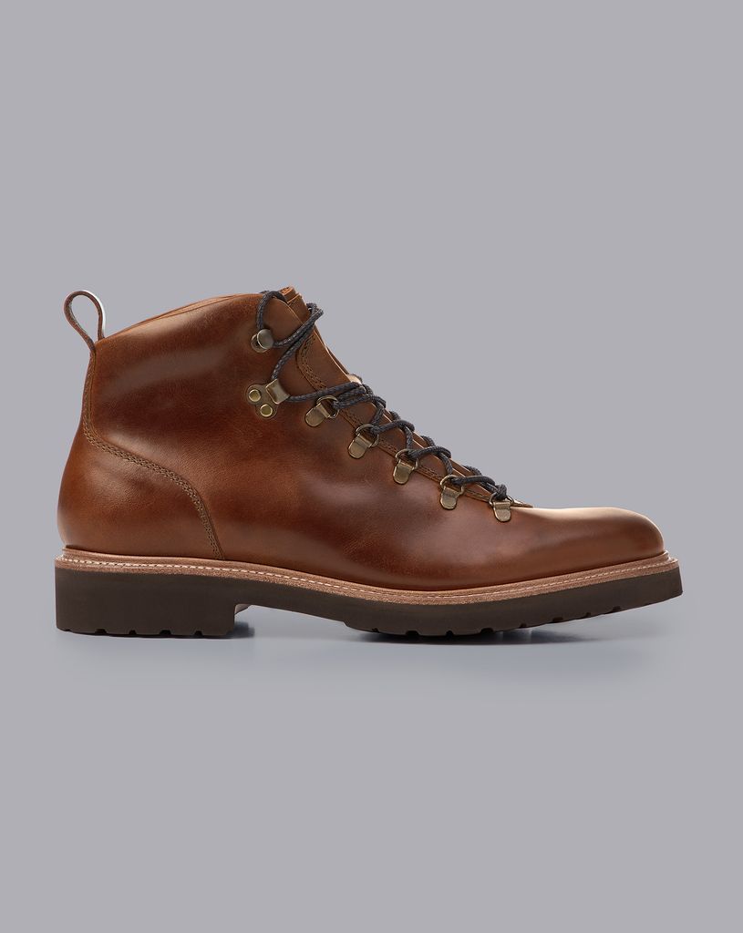 Leather Commando Sole Boots - Mocha