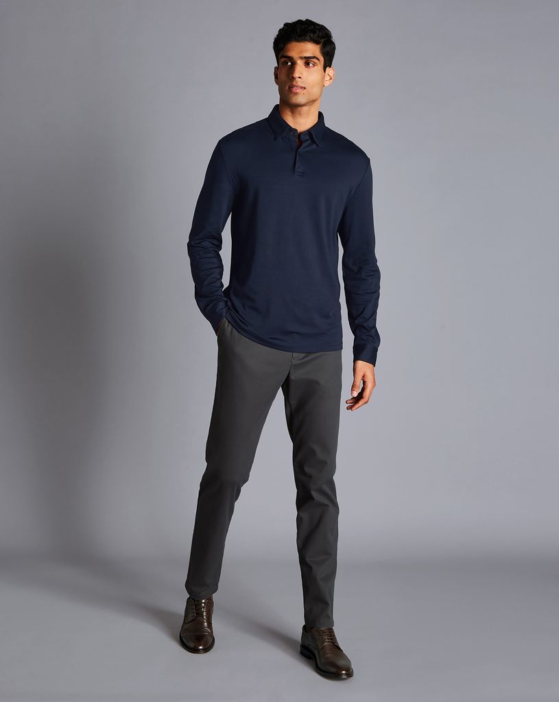 Cotton Ultimate Non-Iron Chinos - Charcoal