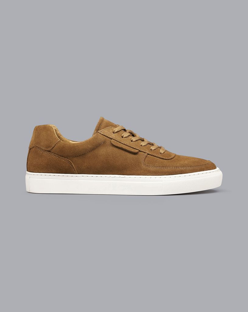 Leather Suede Trainers - Tobacco Brown