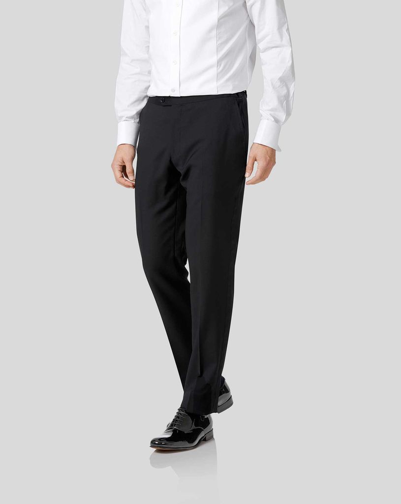 Wool Dinner Suit Trousers - Black