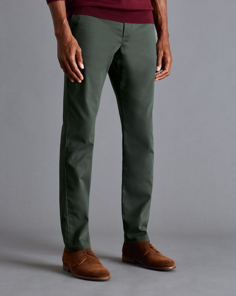 Cotton Ultimate Non-Iron Chinos - Forest Green