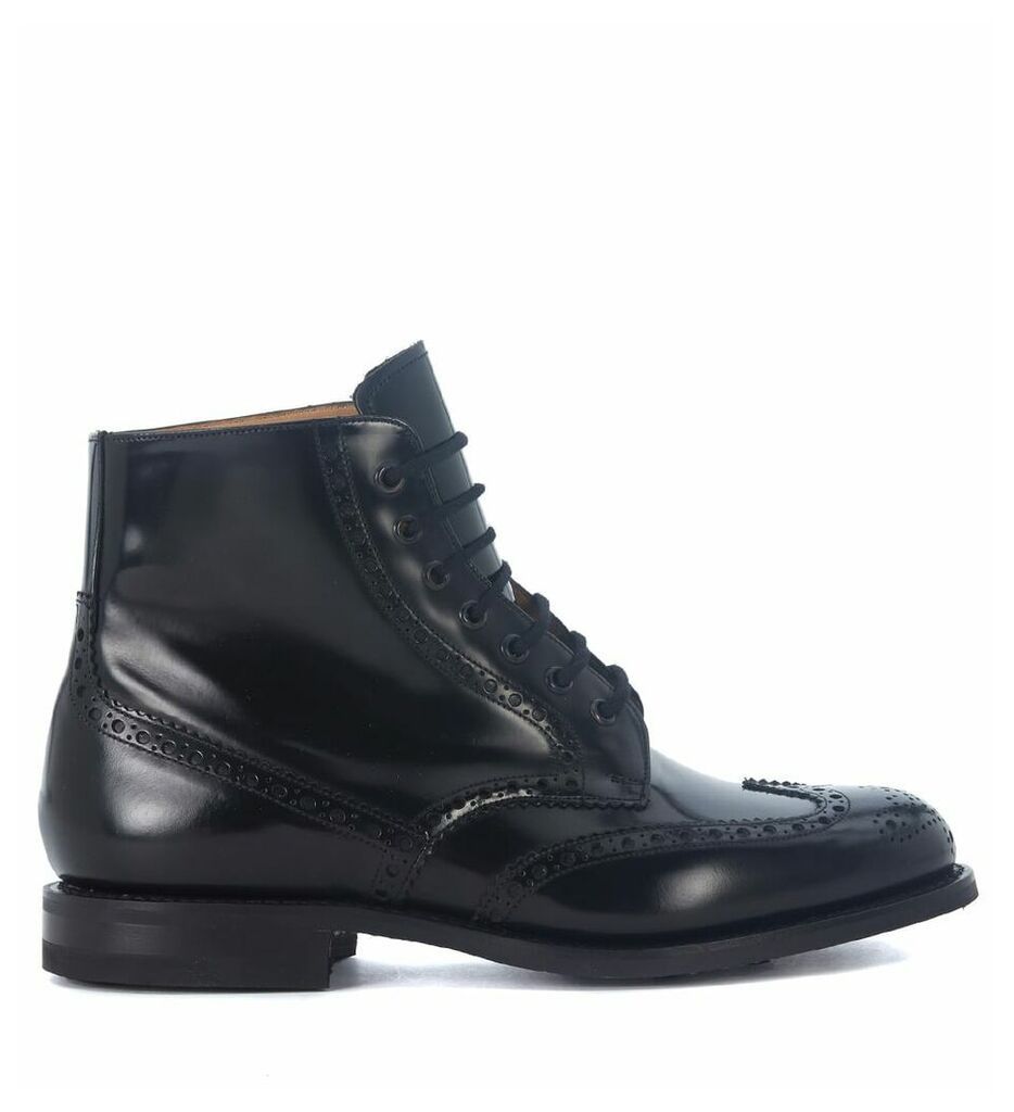 Renwick Black Brushed Leather Ankle Boots