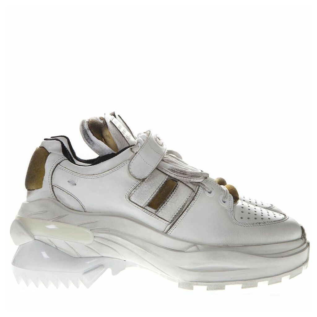 Retro Fit White Leather Sneakers