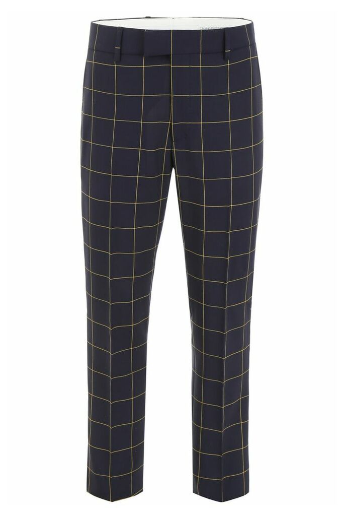 Check Trousers With Side Band
