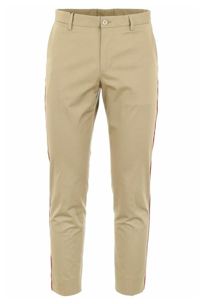 Chino Trousers With Logo Patch