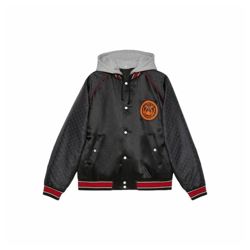 Gucci Acetate Bomber Jacket With Lyre Patch