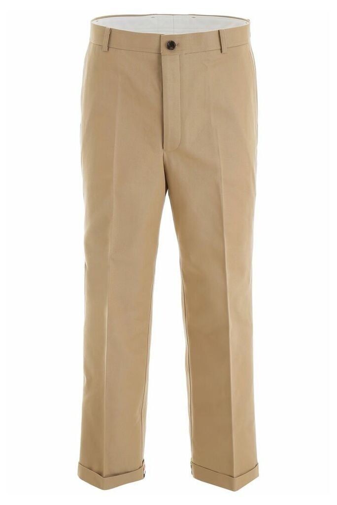 Thom Browne Chinos With Tricolor Ribbon