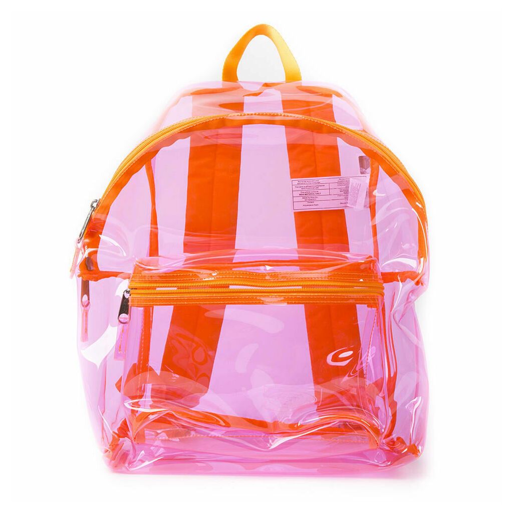 Transparent Pink Plastic Backpack