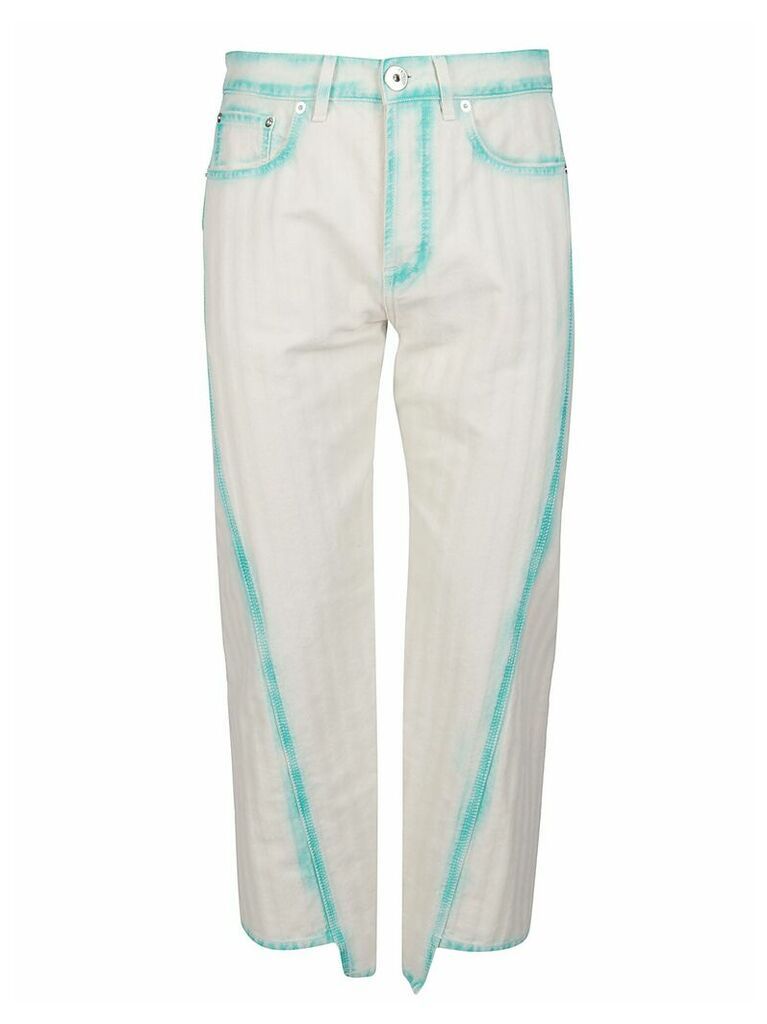White And Light Blue Cotton Jeans