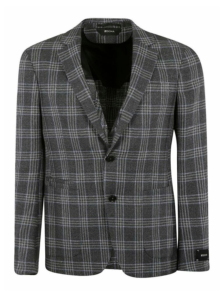 Checked Two-buttoned Blazer