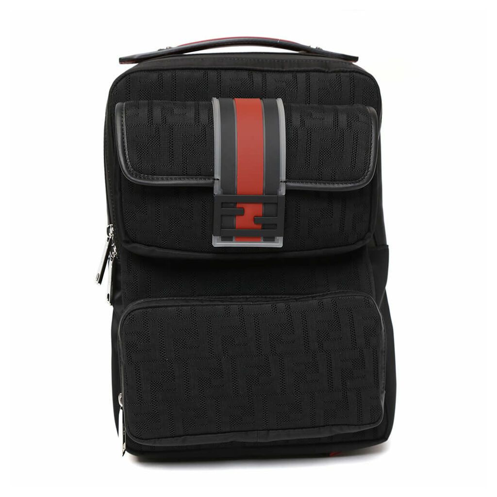 Black Mesh Monogram Backpack