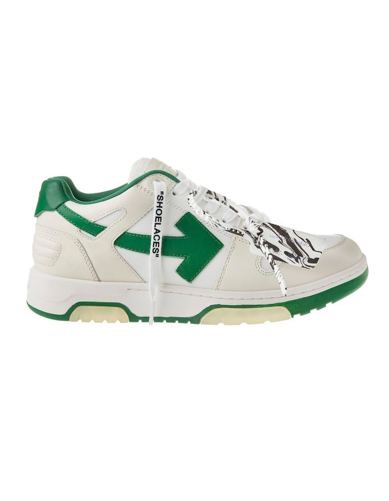White And Green Man out Of Office Low Sneakers