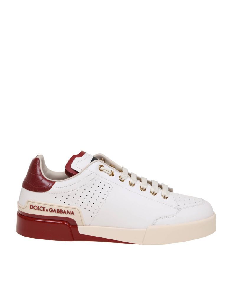 Sneakers In Calfskin With Red Painted Sole