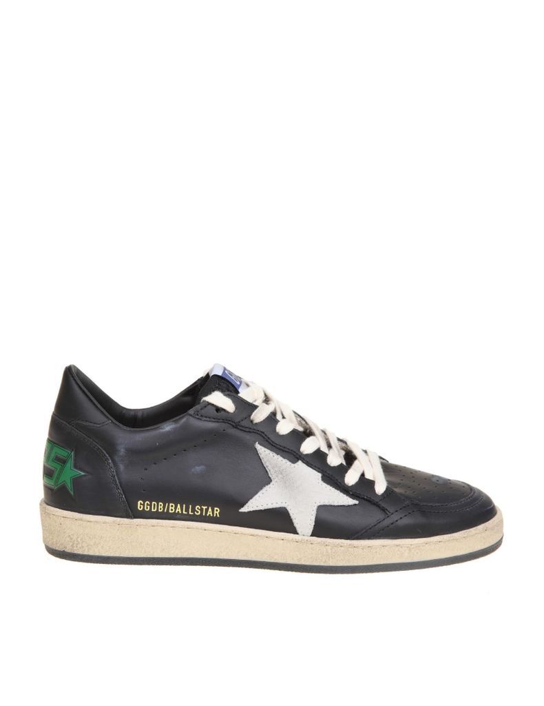 Ball Star Sneakers In Black Leather