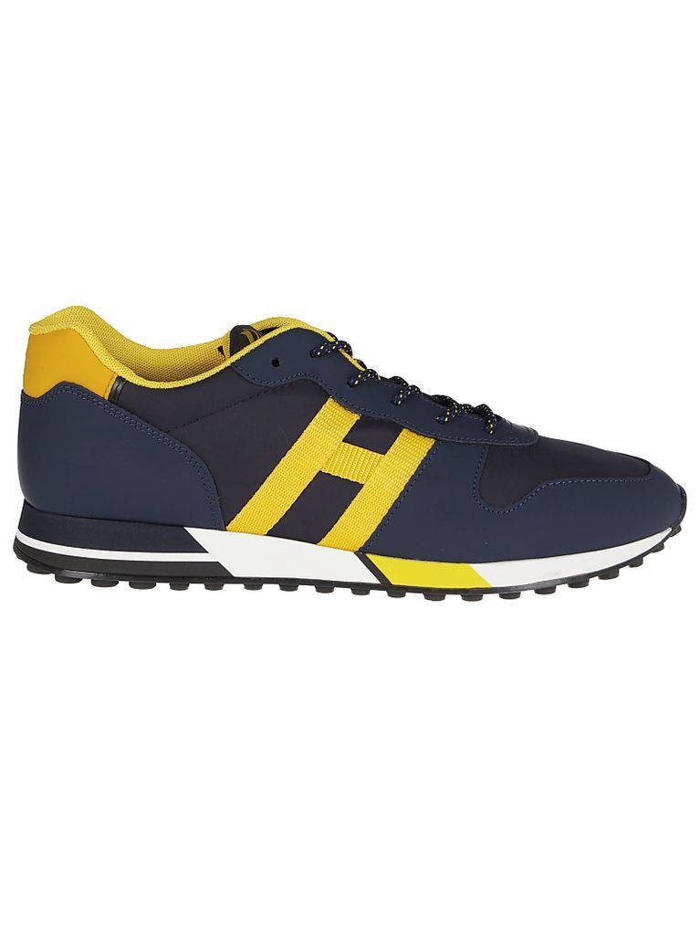 Blue And Yellow Leather H383 Sneakers