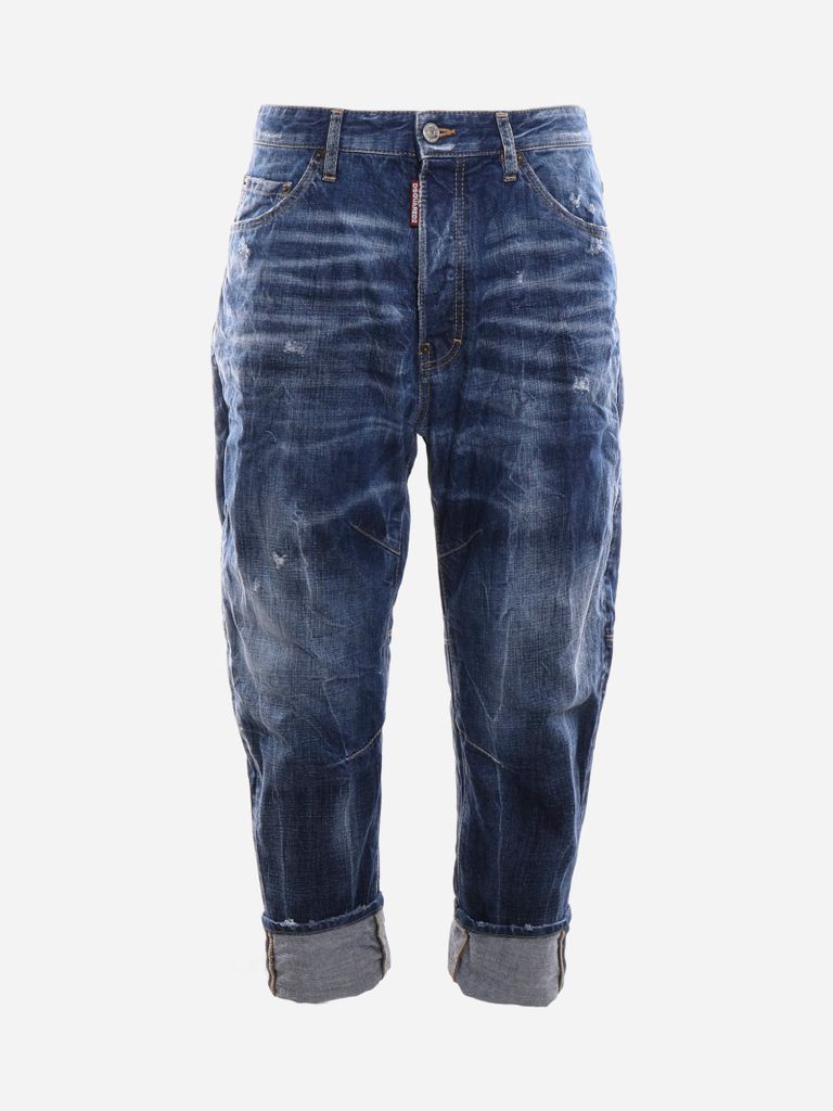 Combat Jeans In Vintage Effect Stretch Cotton
