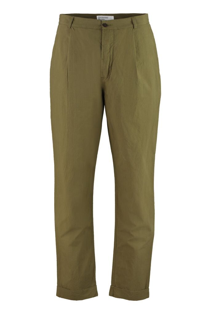 Cotton Trousers With Pleats
