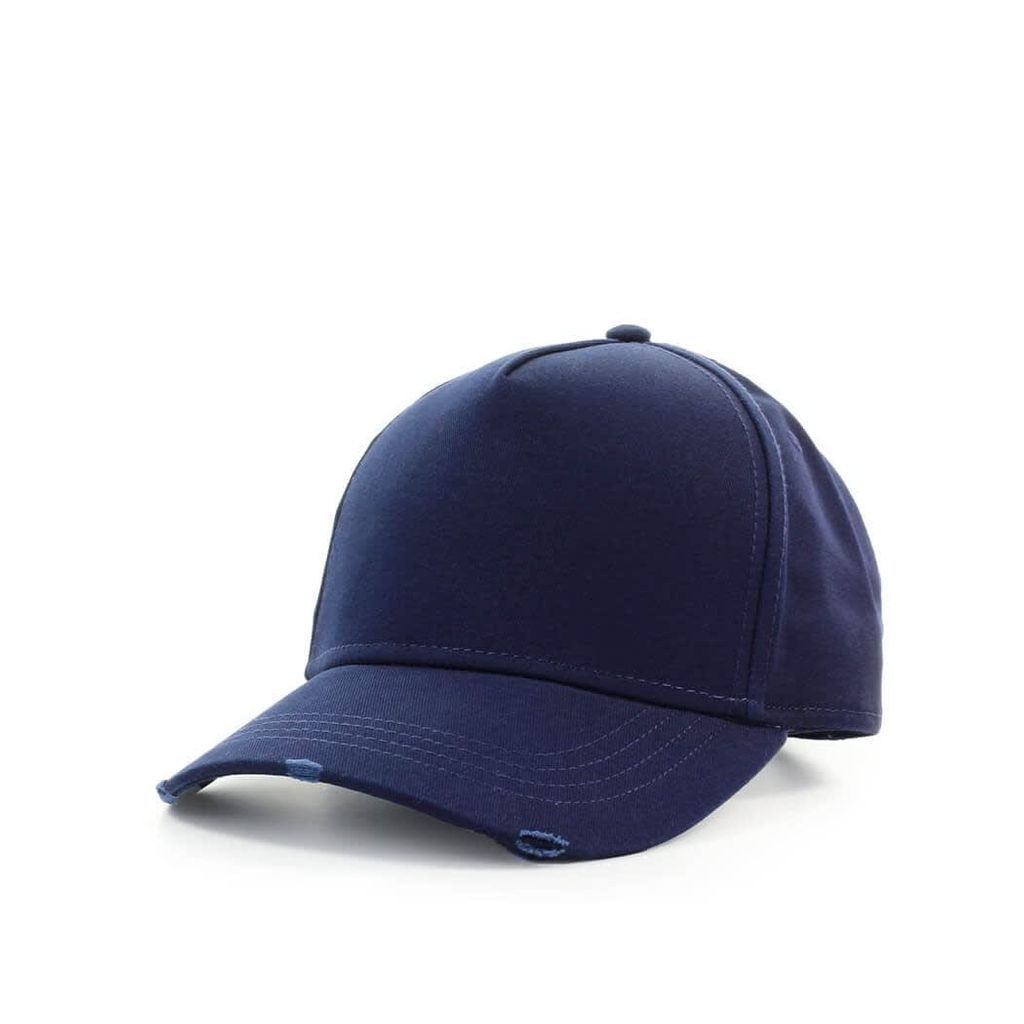 Navy Blue Baseball Cap With White Logo