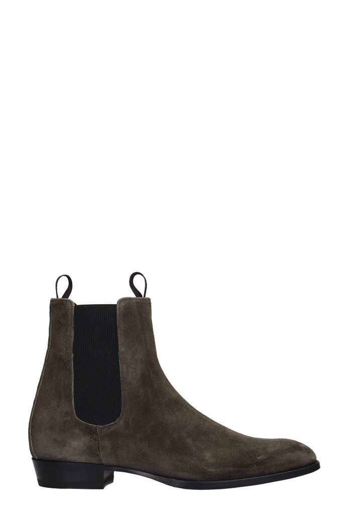 Ankle Boots In Taupe Suede