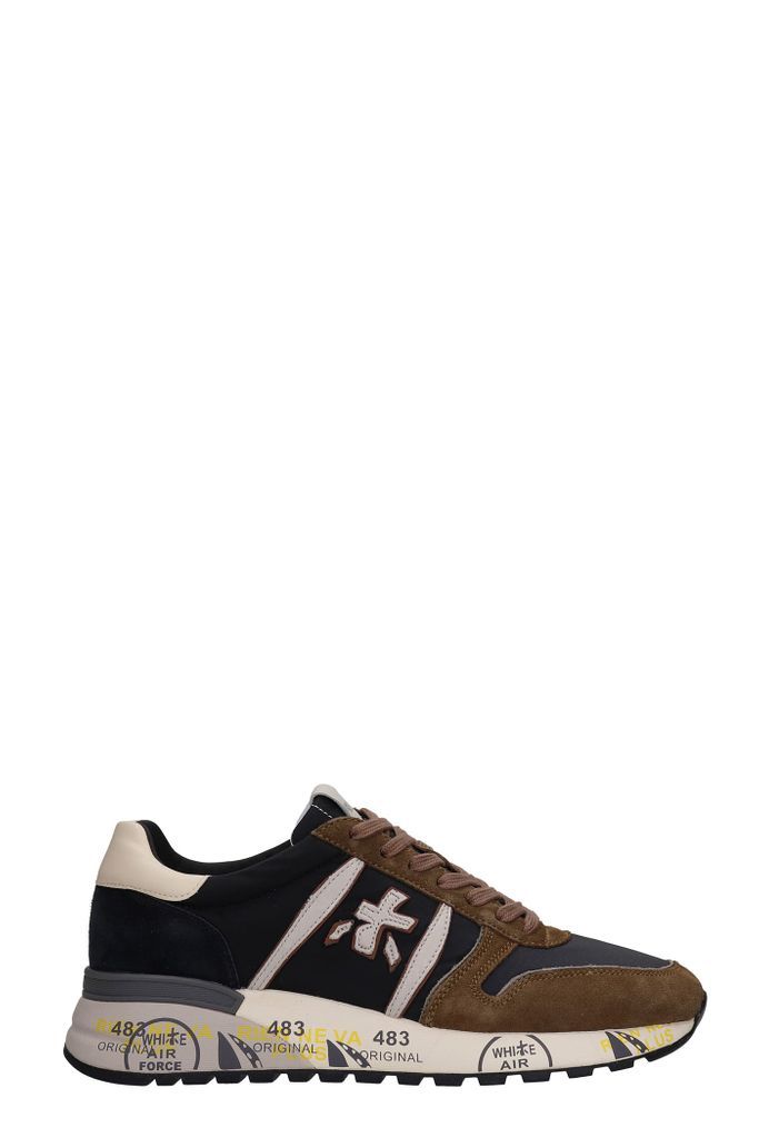 Lander Sneakers In Brown Suede And Fabric