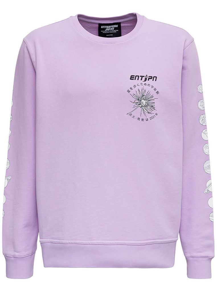 Lilac Cotton Sweatshirt With Print