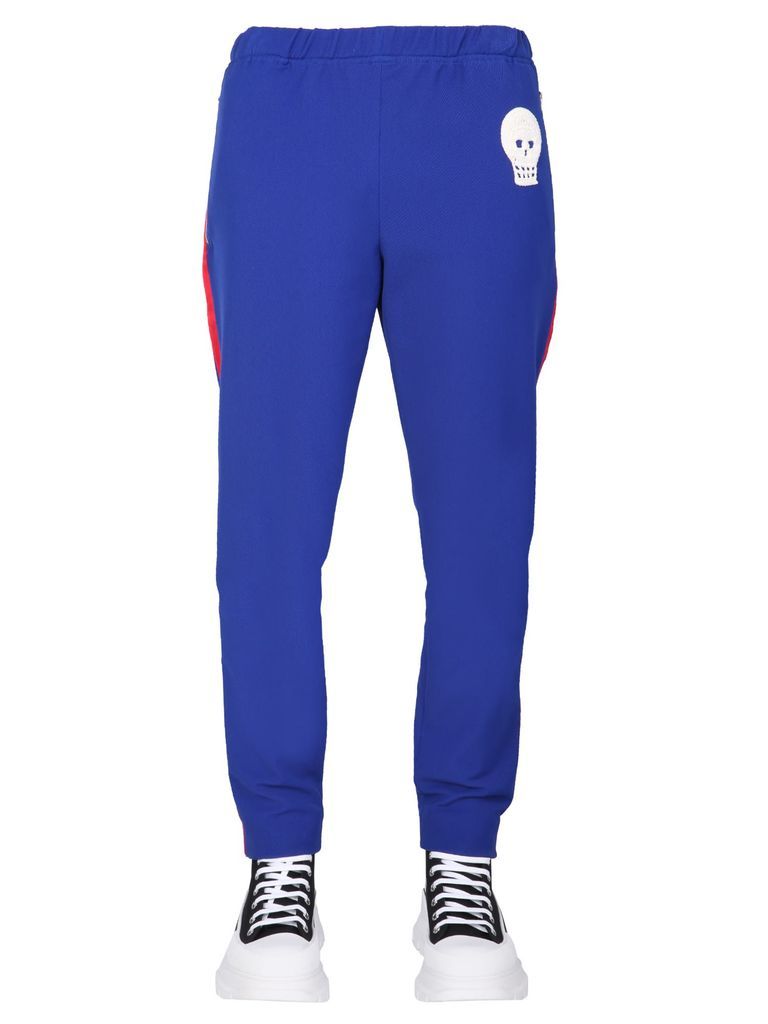 Jogging Pants With Embroidered Skull