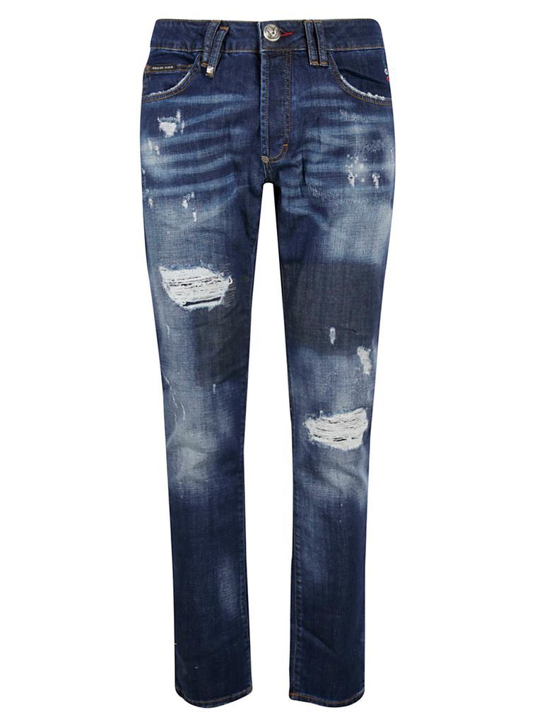 Super Straight Cut Iconic Plein Denim Jeans