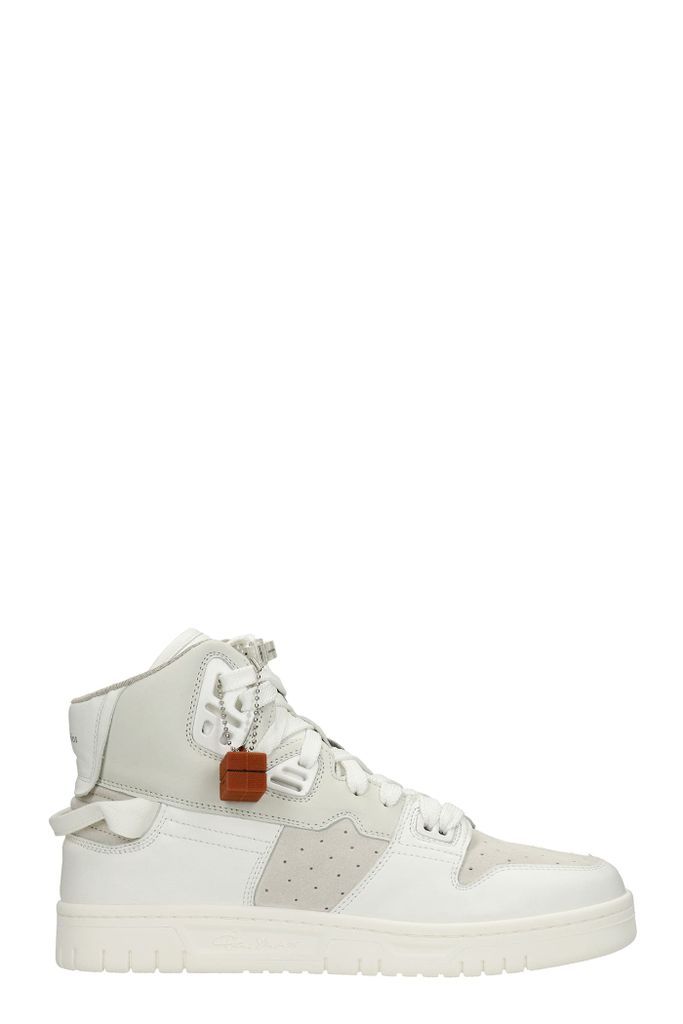 Acne Studios Sthmc High Mix Sneakers In White Suede And Leather