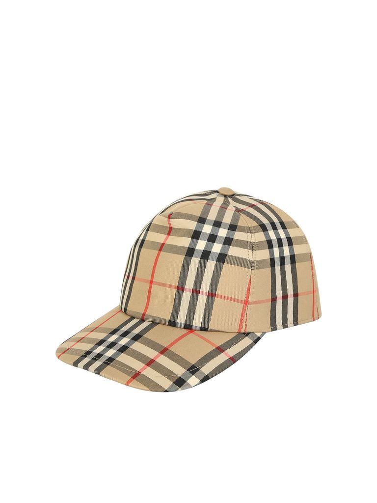 Burberry Baseball Cap With Iconic Check Pattern