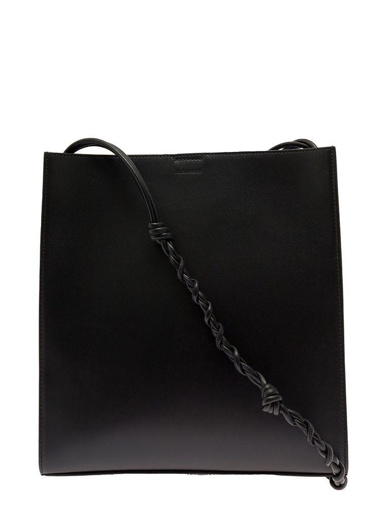 Tangle Black Leather Crossbody Bag Jil Sander Man