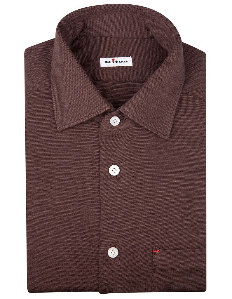 Brown Cotton And Cashmere Man Shirt