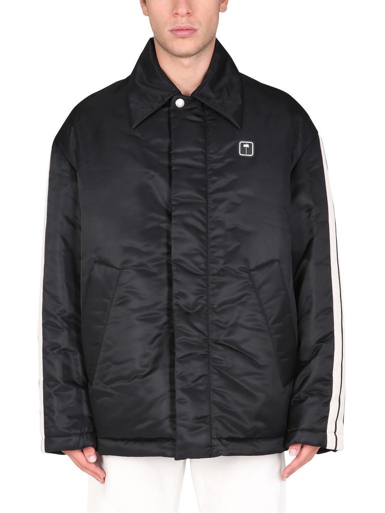 Down Jacket With Logo Patch