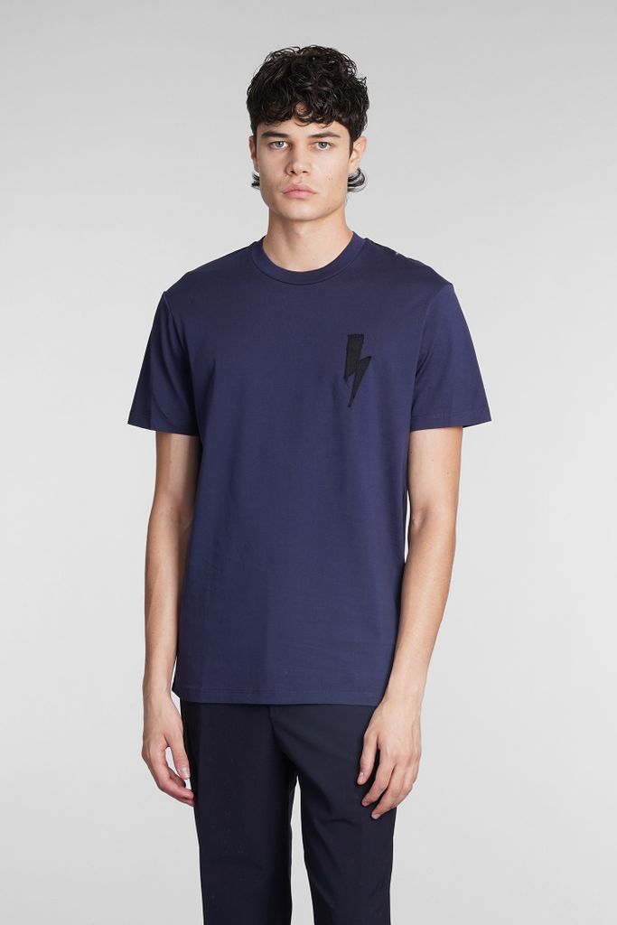 T-shirt In Blue Cotton