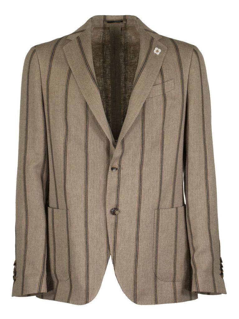 Pinstripe Pattern Two-button Single-breasted Jacket