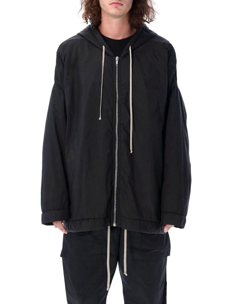 Zipped Oversized Drawstring Raincoat