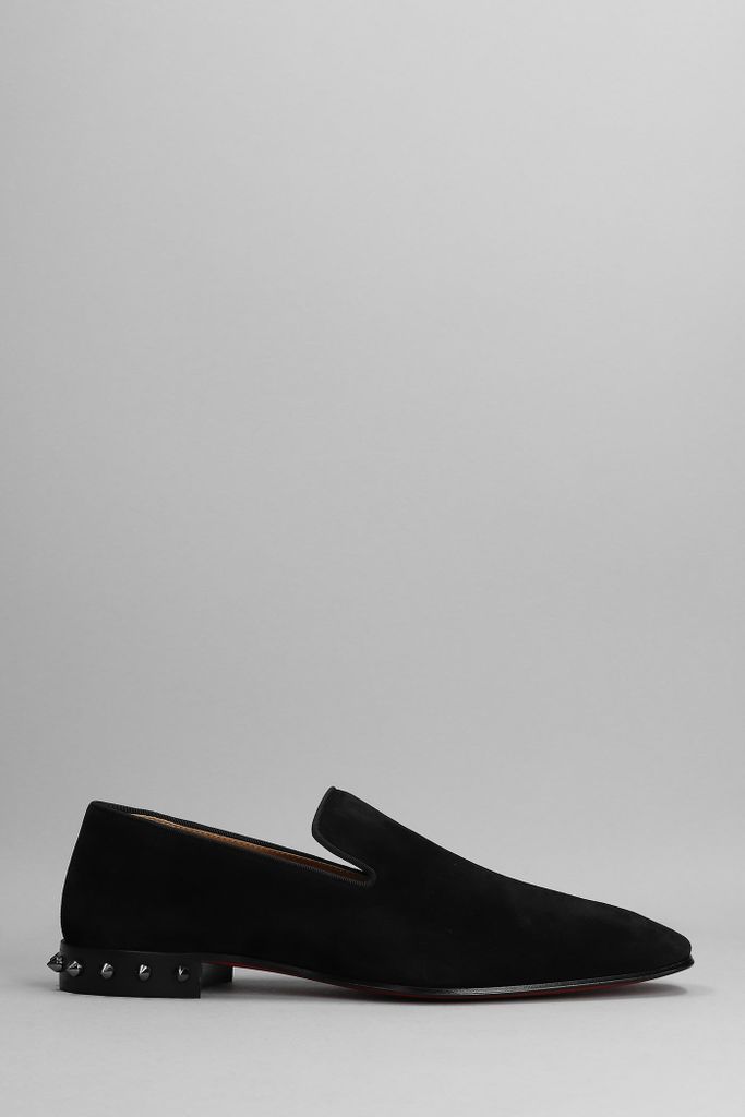 Marquees Flat Veau Loafers In Black Suede