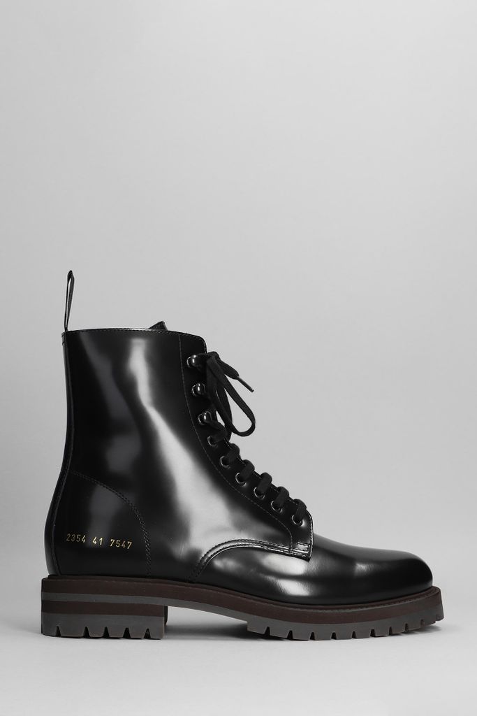 Combat Boot Combat Boots In Black Leather